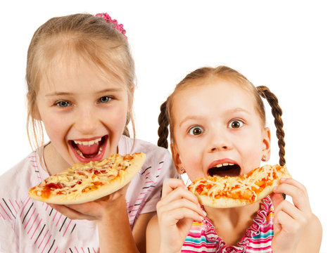 girls Eating pizza